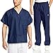 Cherokee Mens Workwear Scrub Set Medical/Dentist Uniform V-neck Top & Cargo Pant (Navy, Large)