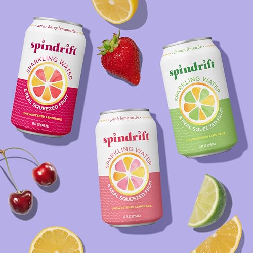 SPINDRIFT LEMONADE 3 FLAVOR VARIETY 20 PACK,12 FL OZ (PACK OF 20)
