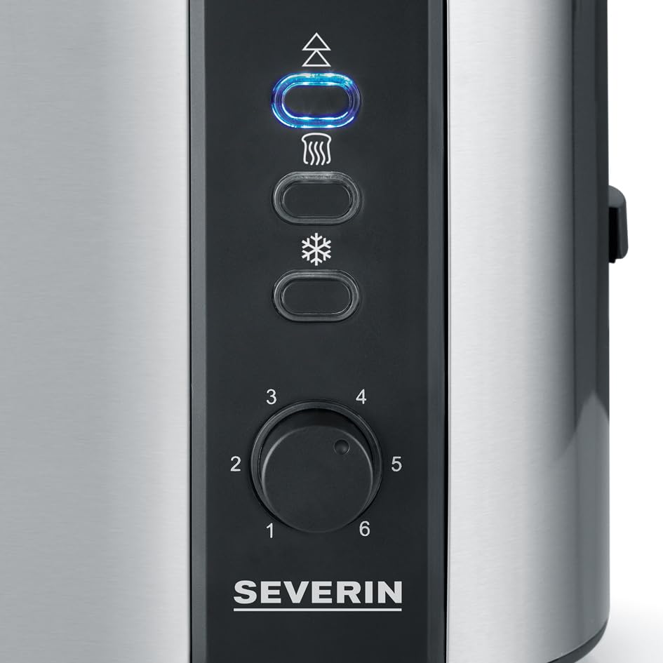 SEVERIN Automatik-Toaster, mit Brötchenaufsatz, hochwertiger Edelstahl Toaster zum Toasten, Auftauen und Erwärmen, 800 W,steel, AT 2589 7