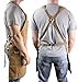 Waterproof Canvas Work Apron for Men and Women, Heavy-Duty Waxed for Durability and Safety - Brown