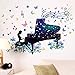 SWORNA Nature Series Flower Butterfly Girl Piano Removable Vinyl DIY Wall Art Mural Sticker Decal Decor for Living Room/Bedroom/Playroom/Hallway/Kindergarten/Home Office/School 26
