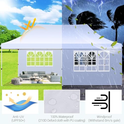 COBIZI 10x20 Pop Up Canopy Party Tent Review: Large Portable Gazebo with Sidewalls image 24