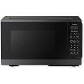 Panasonic Countertop Microwave Oven, 900W, 0.9 Cu. Ft., Sensor Cook and Reheat, 10 Power Levels, Auto Defrost, Keep Warm, Child Lock, Black Stainless Steel - NN-SB44QS
