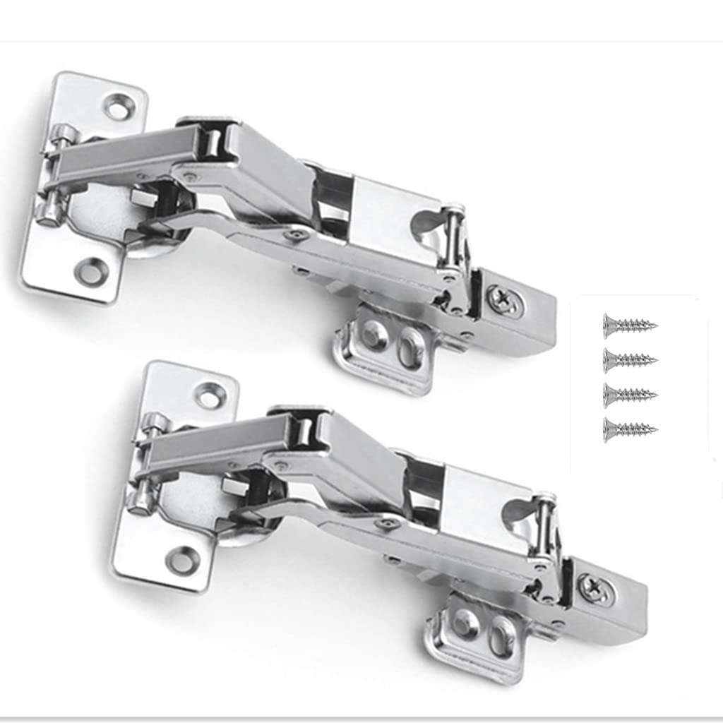 Photo 1 of 165 Degree Corner Cabinet Hinges 2 Pack Full Overlay Hydraulic Concealed Soft Closed Cabinet Hinges Zishengho Frameless for Lazy Susan Corner Cupboard Kitchen Folding Door 1 Pair