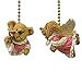 Set of 2 Angel Teddy Bear Ceiling FAN PULL Chain Ornaments Dangler