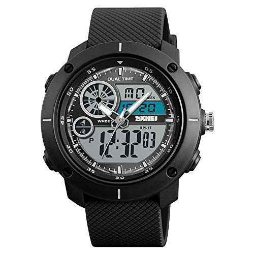 Analog-Digital White Dial Mens Watch-1361 Black