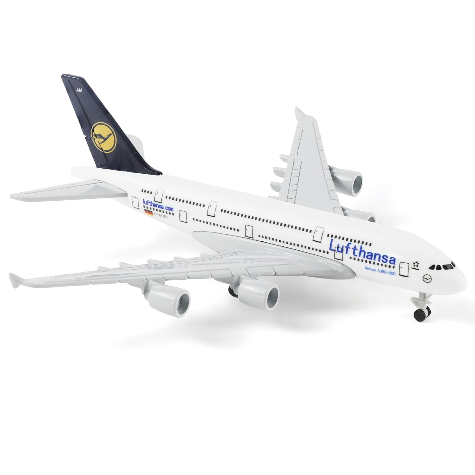 QIYUMOKE 1/400 A380 Metal Model for Lufthansa Airbus A380 with Wheels (15.5 cm) Suitable for Aviation Enthusiasts to Display, Also Can Be Used as a Gift or Decoration — image 1