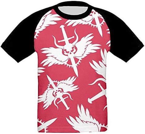 D9ys Shirt Sword Toddler 3D Cute Raglan T-Shirts Short Sleeved Baseball Tops