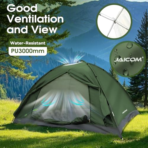 JAICOM 1-4 Person Camping Tent, Ultralight Waterproof Igloo Tents Camping Tent for 3-4 Seasons, Easy to Install, Ideal for Camping, Hiking, Beach, Climbing