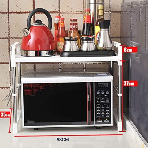 Chonusa Kitchen Storage Rack Shelves Microwave Oven Rack Stainless Steel Kitchen Seasoning Rack
