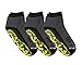 Stopsocks: Hospital Socks + Yoga, Traction, Gym, Tread Non Skid, Anti Slip Socks - Megaformer + The Perfect Running Sock Large Grey / Yellow 3 Pack