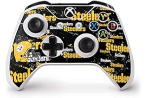 Skinit Decal Gaming Skin Compatible with Xbox One S Controller - Officially Licensed NFL Pittsburgh Steelers - Blast Dark Design