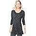 Hanes Women's Lightweight Spacedye Vented Tunic, Black, X-Large