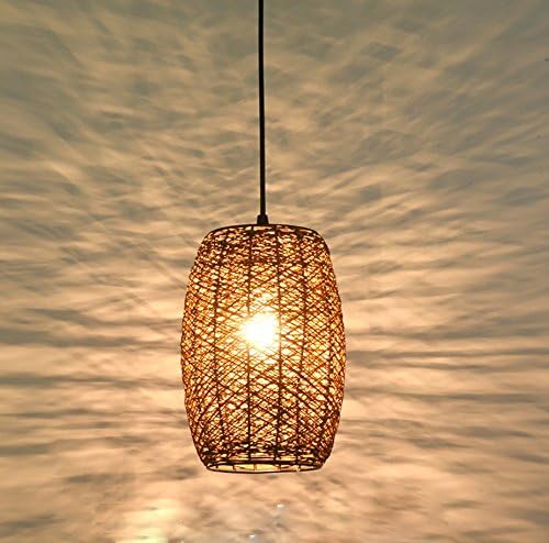 Siminda Weaving chandeliers restaurant lamps and lanterns Tengyi bamboo art lighting bamboo chandeliers living room, rattan Fishing Line Simple and elegant pastoral Brown