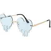 BOJOD Dripping Heart Shaped Sunglasses for Women Heart Glasses Trendy Sunglasses for Party