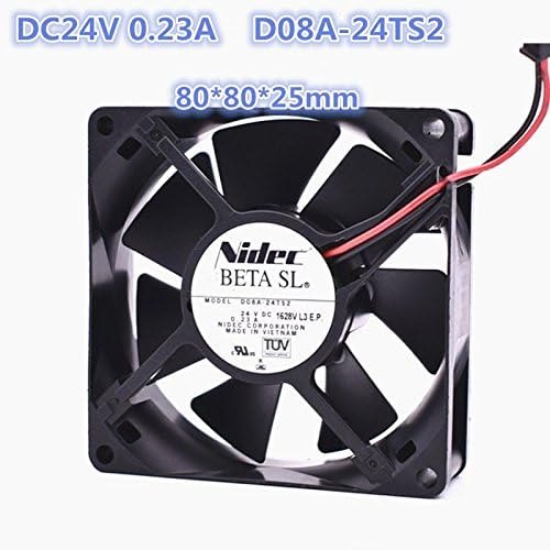 Dexiang For Nidec D08A-24TS2 Server Square Fan DC 24V 0.23A 80x80x25mm 2wire 2-Pin
