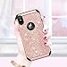 BENTOBEN iPhone Xs Max Case, Bling Glitter Slim Shockproof Two Layer Protective Shiny Girl Women Faux Leather Full Body Soft Bumper Hard PC Phone Cover for Apple iPhone Xs Max 6.5”(2018), Rose Gold