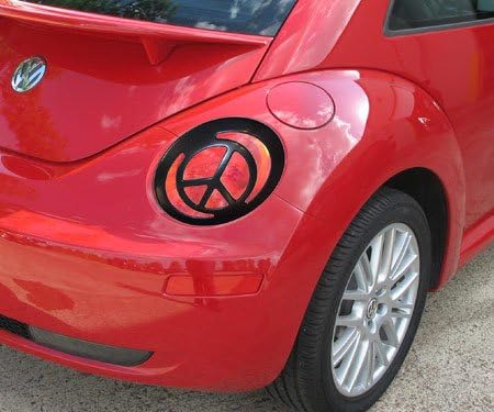 Amazon Com Empirecovers Erpart Peace Sign Rear Taillight Tail Light Covers Compatible With Vw Volkswagen Beetle Bt5 98 05 1998 2005 Td1p Automotive