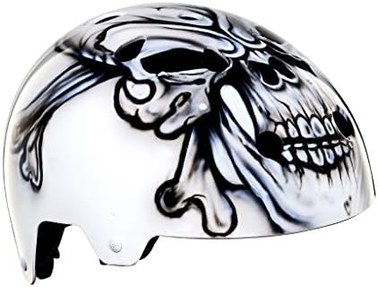 Triple Eight Helmet for Skate, Biking, Inline Skating, Rollerblading, Scooters | Custom Hand Painted Skull | Triple Eight Dual Certified Helmet with EPS Liner (Size XS/S)
