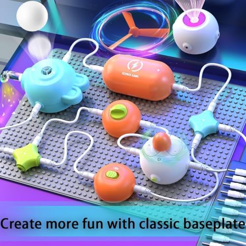 Physical Science Circuit Kits, Snap Circuit Blocks with Classic Base Plate for Electronic Exploration Kit DIY Electronic Blocks Educational Toys for Ages 3+