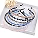 AWAYTR Girls/Women Ribbon or Jewelry Crystal Pearl Headbands (7Pcs Set Girls/Women Flower Pattern Crystal Sparkle Headbands)