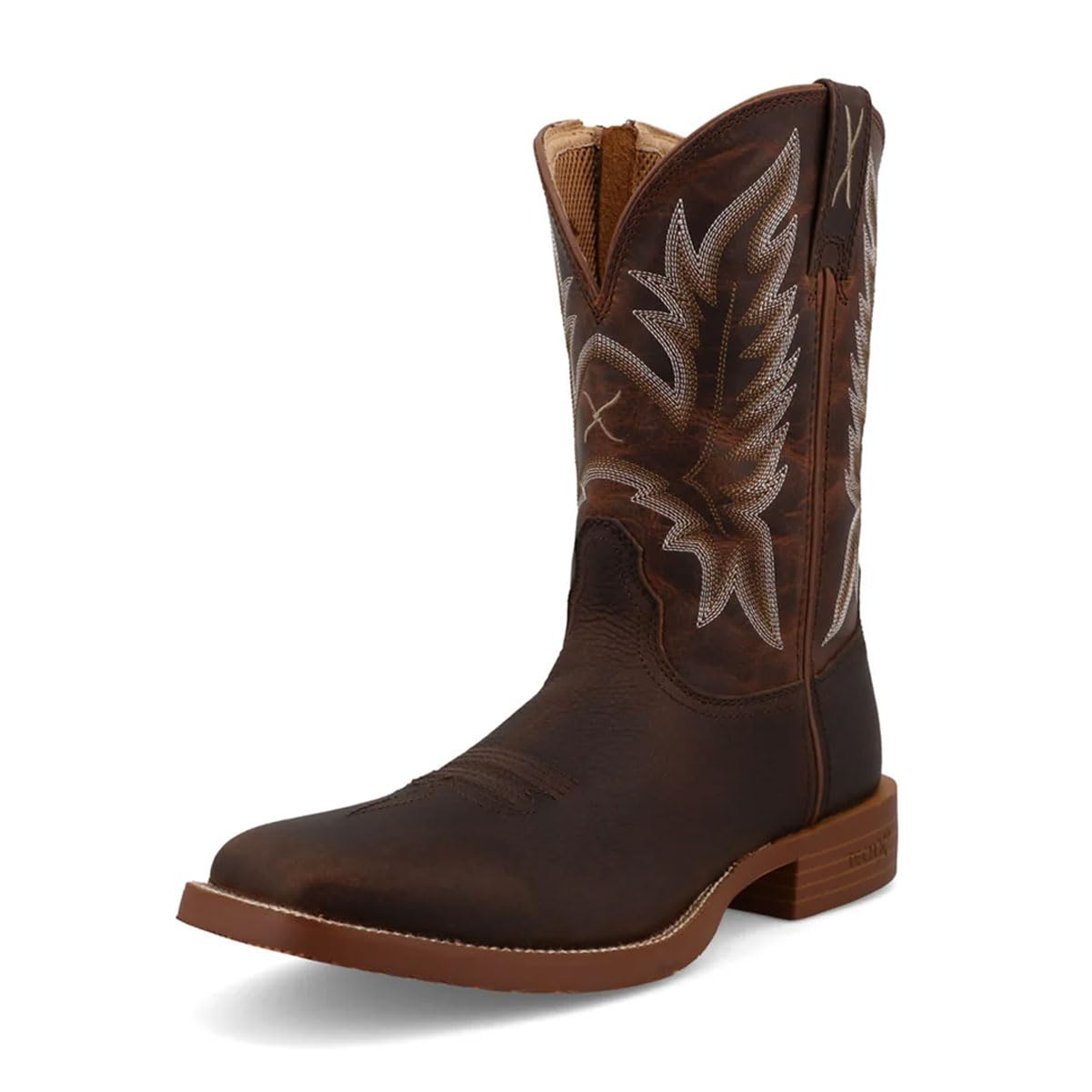 Twisted X Men’s 11″ Tech X Boot, Wide Square Toe with CellStretch and Tech X, Tobacco Brown & Adobe, 8 EE