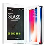 Zeesa Zees iPhone X Screen Protector, Case Friendly Tempered Glass Screen Protector With Easy Installation Guide Frame, 2.5D, Premium Clarity, Anti- Scratch, Bubble-Free - 2 Piece