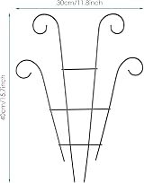 PRTECY Flueyer 2 Pcs Plant Trellis Garden Metal Support Stake 40x20cm view 2