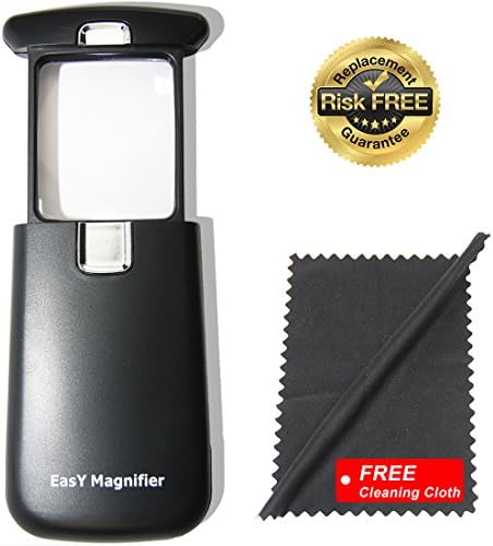 Pocket Magnifying Glass 3x An Elderly Assistant Product For Seniors; Helpful 50th 60th 70th Birthday Gift Set For Women And Men, Mom And Dad (BLACK)