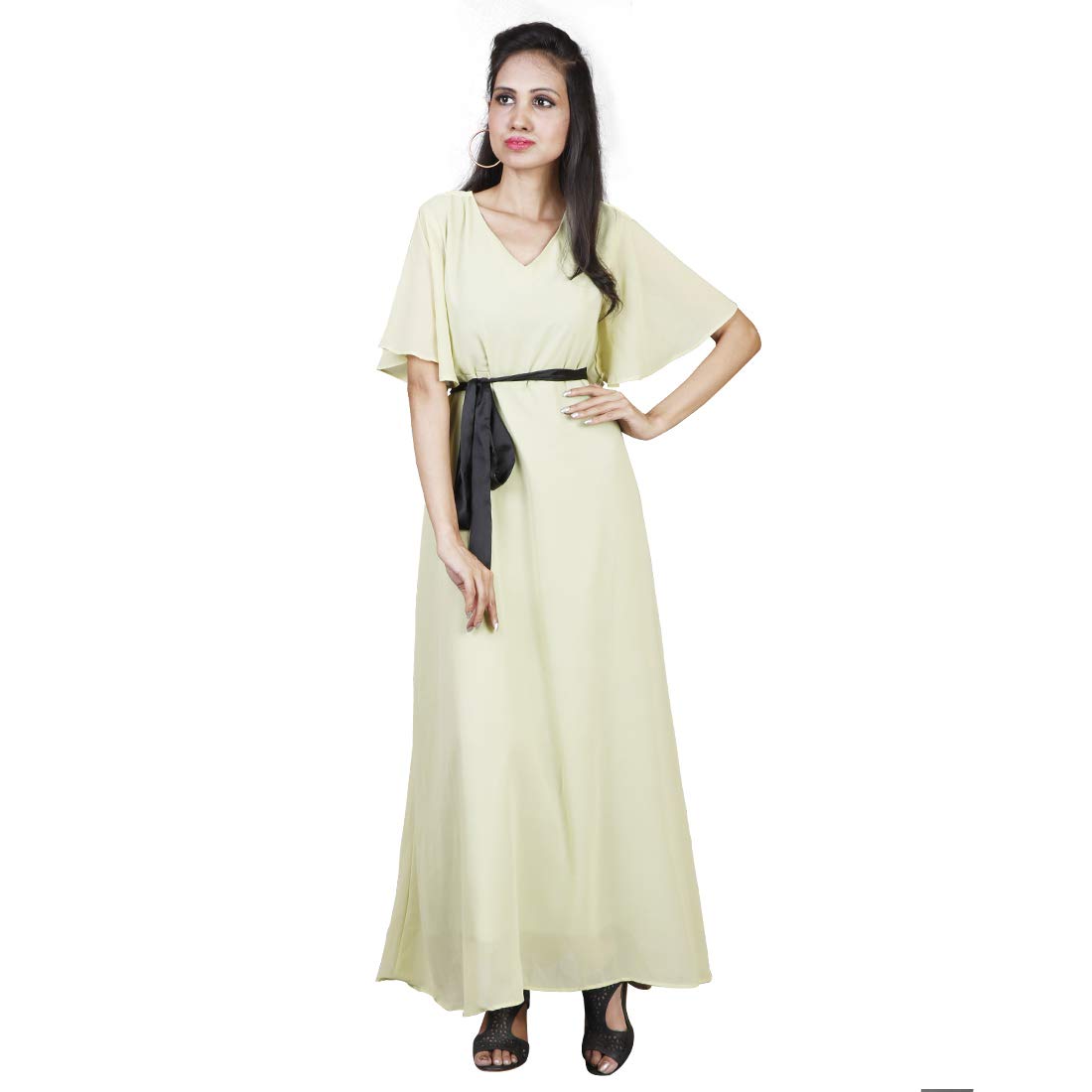 waist tie maxi dress