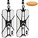 Takyu Universal Phone Lanyard Holder, 2 Pack Silicone Retractable Cell Phone Lanyard with Detachable Neckstrap and Phone Ring Holder, Phone Strap Compatible with Most Smartphones (Black Black)