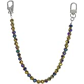 Ahiller Glass Beads Wallet Chain for Men Women, Hip Hop Punk Style Pant Chain with Metal Secure Double Locking Clip