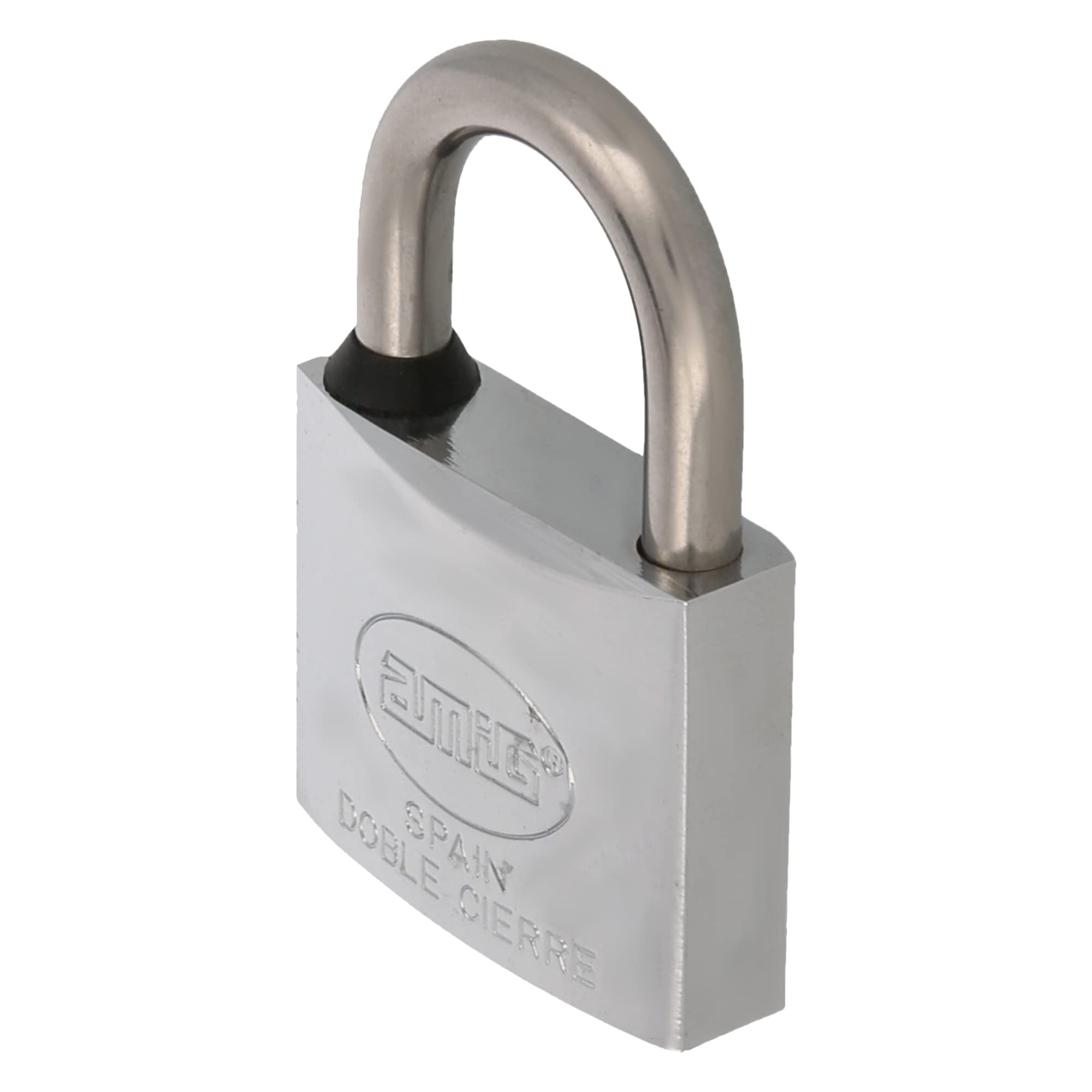 Amig - 60-40 Brass Chrome Nickel Padlock | Double Lock with Key | Rustproof & Waterproof for High Salinity | Ideal for Boats, Front Doors & Safes | Stainless Steel Bow, Chrome Nickel, Brass
