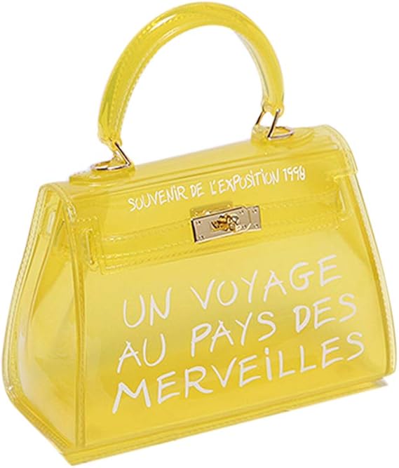 yellow clear purse