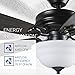 Hyperikon 52 Inch Ceiling Fan with Remote Control, Black Ceiling Fan, Five Reversible Blades and Frosted Dome Light - Bulb Not Included