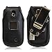 Turtleback Fitted Case for LG Revere 3 VN170 Flip Phone Heavy Duty Black Leather Phone Case with Removable Belt Clip -
