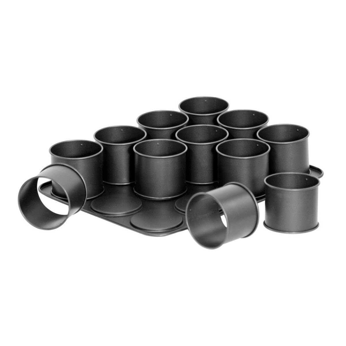 Zenker "Special Creative Mini-Tartlet Tray Makes 12 Tartlets, Stainless Steel, Black, 38 x 30 cm