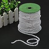 Wispun 6mm Pearl Bead Garland Spool Rope Wedding Centerpiece Decor 20M=65ft (white)