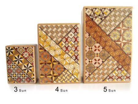 Yosegi Japanese Puzzle Box 5 sun - 27 steps