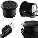 Desk Power Grommet Outlet with USB, Recessed Power Strip Receptacle Outlet, Plug-in 2 Plug Connect 6.5 ft Extension Cord Suitable Furniture Conference Room Office Kitchen Table (2AC4USB Black)