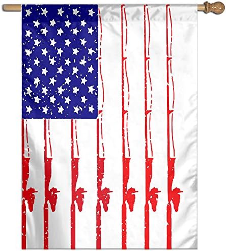 Fun American Flag Fishing USA Flag Outdoor Patio Seasonal Holiday Fabric 27"x37"