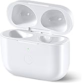 Wireless Charging Case Replacement Compatible with AirPod 4, Air Pod 4 Charger Case with Bluetooth Pairing Sync Button,Without Earbuds, White