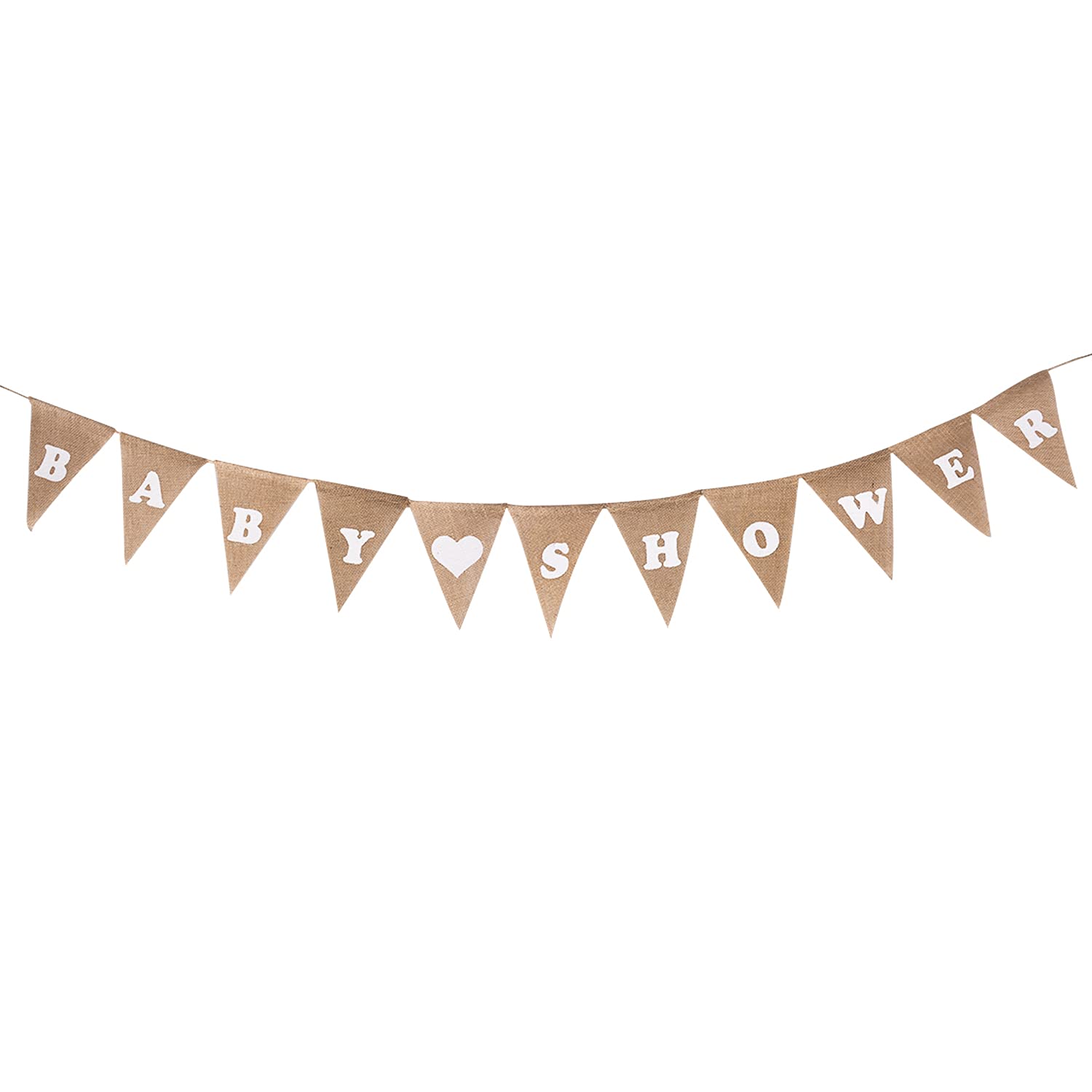 Fvomye Baby Shower Letter Bunting Banner Garland - Linen Hessian Flag Pennant Garlands - Rustic Christening Photo Props