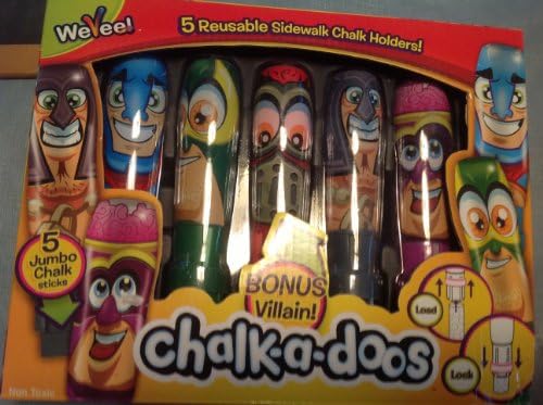 Weveel Chalk-a-doos Super Heroes Reusable Sidewalk Chalk Holders