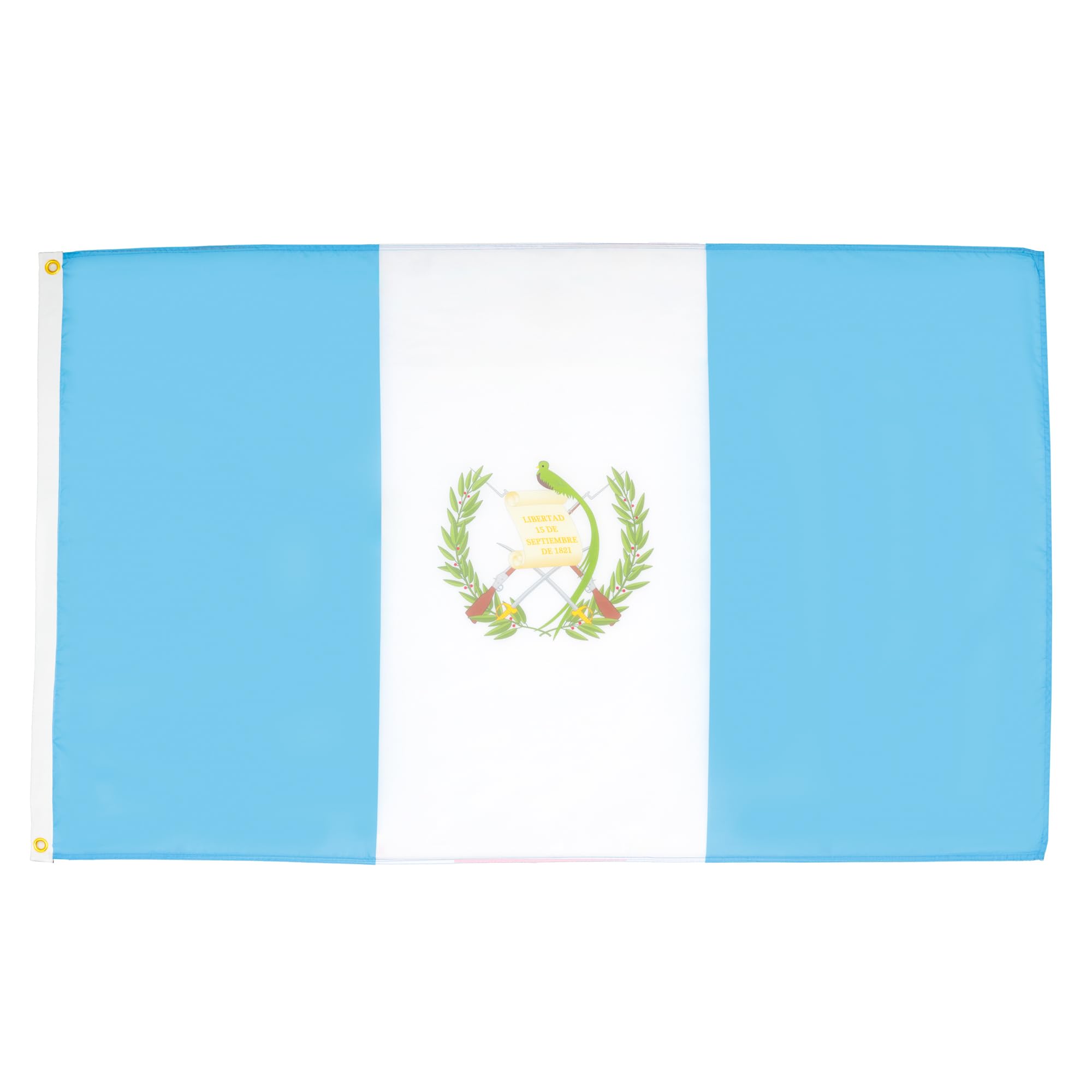 AZ FLAG - Guatemala Flag - 3x5 Ft - Light Polyester Guatemalan Banner with Two Brass Eyelets - Fade Resistant - Vivid Colors - 3' x 5' Feet - 150x90 Cm