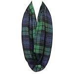 Wrapables Plaid Print Winter Infinity Scarf, Blue and Green