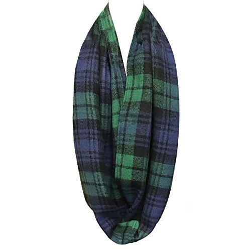 Wrapables Plaid Print Winter Infinity Scarf, Blue and Green | Buy