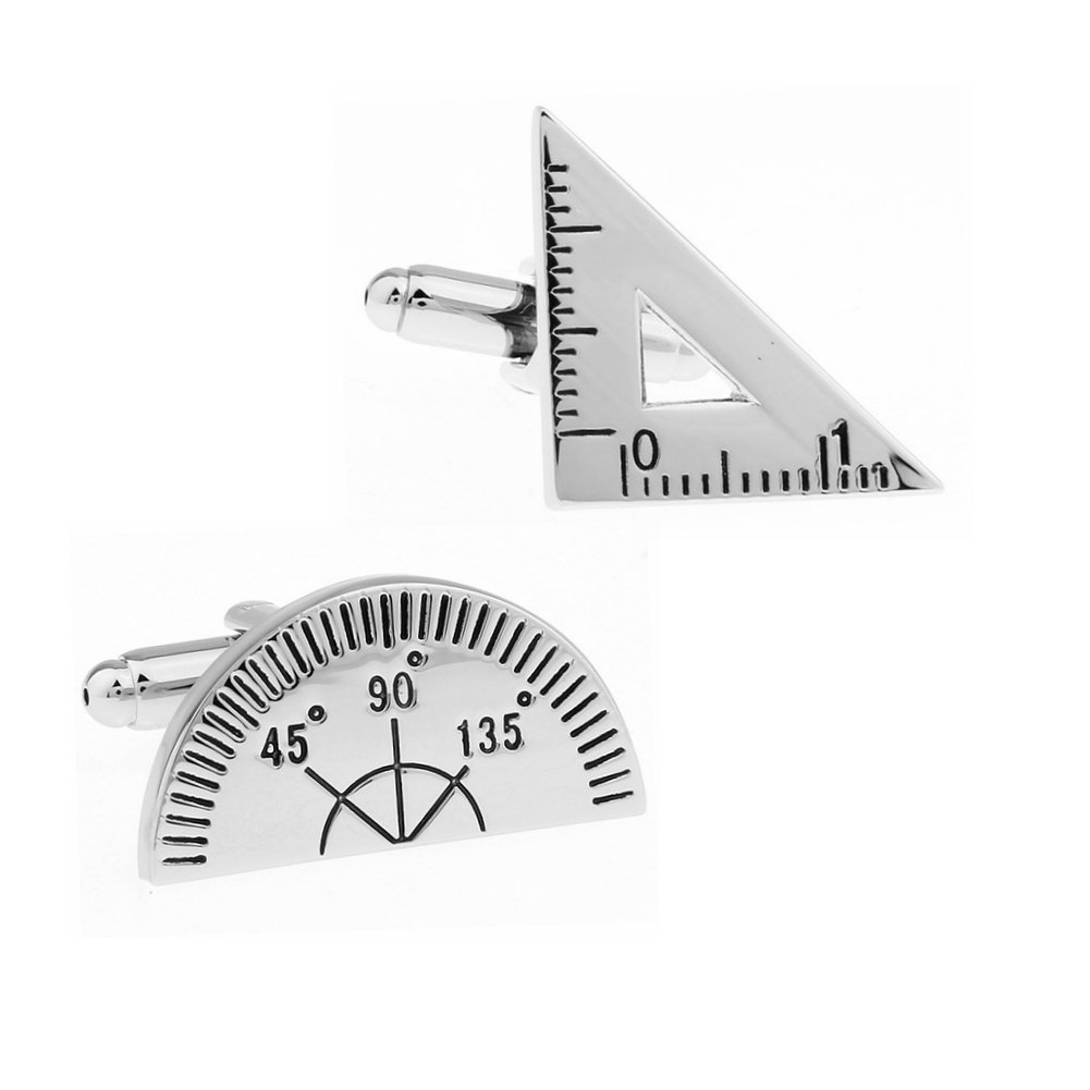 Protractor Triangle Ruler Set Novelty Cufflinks