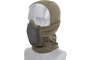 OAREA Tactical Full Face Mask Balaclava Cap Motorcycle Army Airsoft Paintball Headgear Metal Mesh Hunting Protective Mask