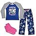 Girl’s 2 Piece Pajama Set with Slipper Socks – Magical Friends - Mermaid and Unicorn Print